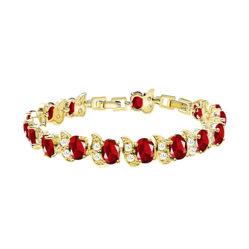 Image of LMXXVJ Fashion Tennis Bracelet Created Emerald White Gold Plated Charm Bracelet Gifts Jewelry for Women