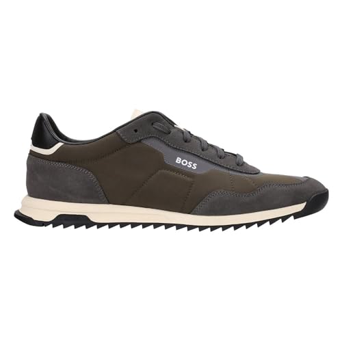 Image of BOSS Men's Zayn Low Profile Suede Leather Two Tone Sneaker