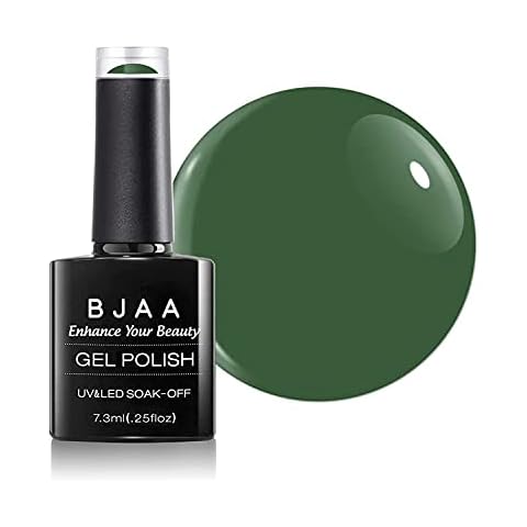 BJAA Gel Nail Polish - 1 Pcs 7.3ml UV/LED Soak-off Gel Nail Polish Manicure Pedicure for Professional, Home, Salon - Long Lasting Popular Nail Art - Easy to Apply (Forest Green) Cover