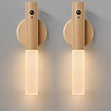 Montford Wall Sconces Set of Two Battery Operated, Motion Sensor Night Light Magnetic Wall Light Rechargeable Wall Sconce, Peel and Stick Sconce Lights for Hallway