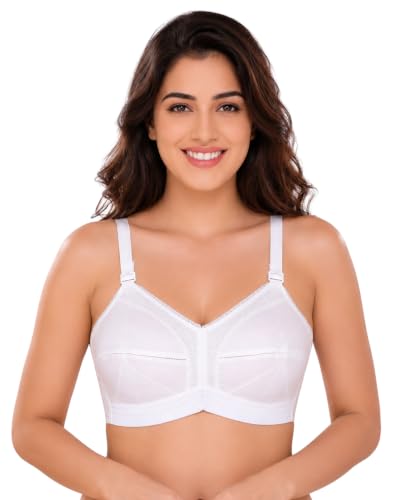 Image of SONA Women's Cotton Full Coverage Wire Free Non Padded Cotton Straps Bra