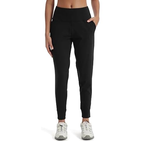 Maxbee Joggers Pants for Women with Pockets-Workout Sweatpants-Athletic Trackpants-Womens Lounge Running Pant Black Cover