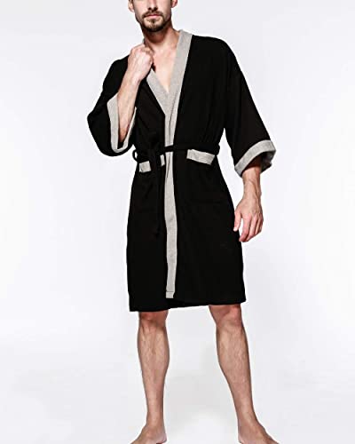 Roupão Unissex Quimono Hotel Spa Waffle Waffle Algodão Roupão de Banho para Homens Perto G