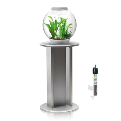 biOrb Baby 15L Aquarium in Black with MCR LED Lighting, Heater Pack & Silver Stand