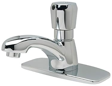 AMAZON - Zurn Z86100-XL-CP4-3M AquaSpec Single-Hole Metering Faucet, 0.5 GPM Vandal-Resistant Pressure-Compensating Spray, Push-Button, 4″ Cover Plate, Chrome