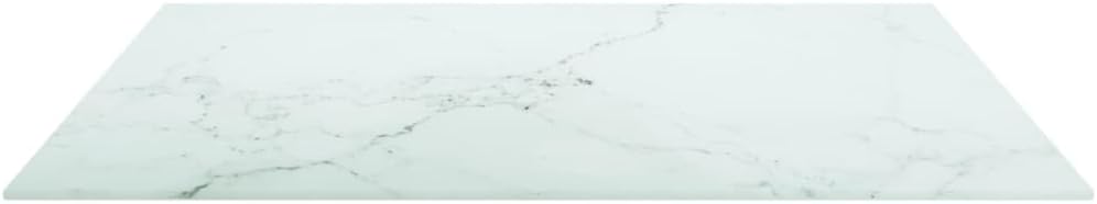 Table Top White Tempered Glass 27.6 x 27.6 in Pattern Table Top Kitchen Furniture Table Parts Tops