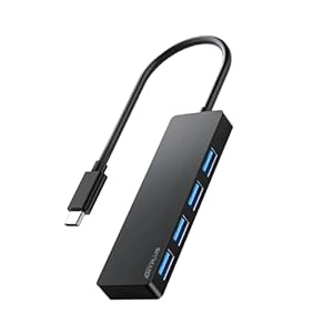 ANYPLUS USB C Hub, 4 Ports USB 3.0 Hub Splitter with 5Gbps Data Transfer, USB C Splitter for Type C MacBook, Mac Pro, iMac, Surface, XPS, Flash Drive, Mobile HDD