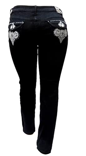 Jack David Womens Plus Size Black Denim Jeans Stretch Skinny Pants 3678