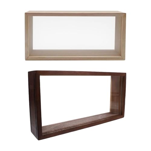 Marco tipo Shadow Box de madera 2 piezas para flores secas color 2 3