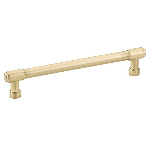 Emtek Jasper Pull Available in 7 Sizes in 6 Finishes - 86689US4 - (Center to Center 6", Satin Brass - US4) by Emtek - Used condition - US$4.89