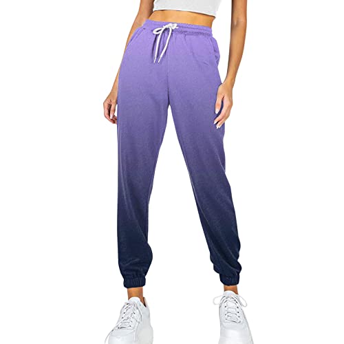 Pantalon de jogging athlétique femme imprimé décontracté taille haute