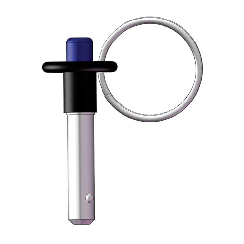 Btn Handle Lock Pin w/Ring, 1-1/2, 1/2, SS