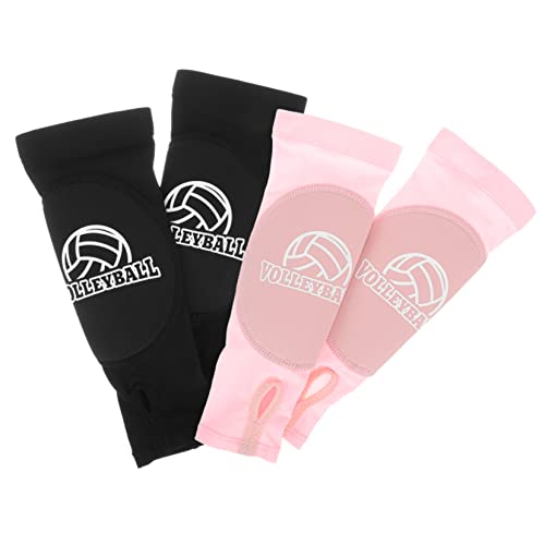 KOMBIUDA 2 Pairs Elastic Sports Arm Protectors with Padded Wrist Covers for Volleyball and Basketball Breathable Comfortable Wrist Guards for Training and Exercise Cool Cherry Blossom