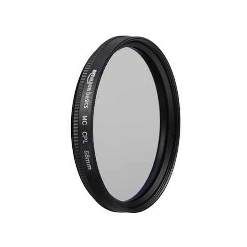 Amazon Basics Circular Polarizer Camera Lens Filter, 16 Multi-Layer Coatings, Reduce Glare and Reflection, 58mm