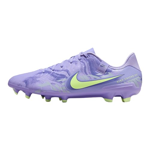 Nike United Tiempo Legend 10 Academy MG Low-Top Soccer Cleats (HF1590-500, Purple Agate/Barely Volt)