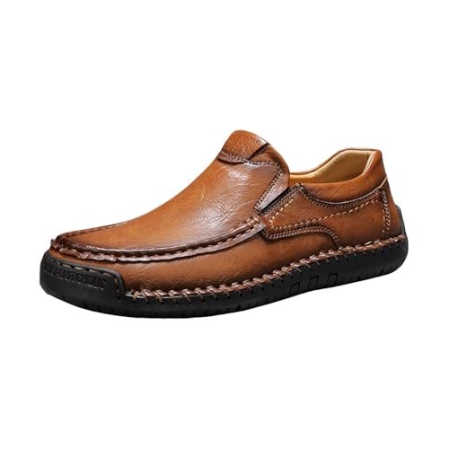 Calzoncillo de piel para hombre con tacón de bloque y cremallera lateral, Estilo M02 Marrón, 45 EU