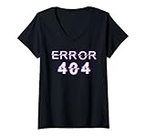 Photo Gallery donna effetto glitch art vaporwave anime errore 404 maglietta con collo a v Photo Gallery donna effetto glitch art vaporwave anime errore 404 maglietta con collo a v