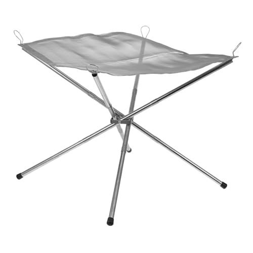 Abaodam Estufa Portátil Acero Inoxidable Plegable para Camping con Soporte para Fogata Desmontable Parrilla Resistente y para Barbacoas al Aire