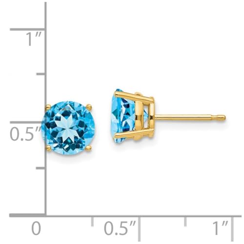 Ohrringe 14 Karat Blautopas Gelbgold Weißgold 10 mm 4 mm 5 mm 6 mm 7 mm 8 mm 9 mm