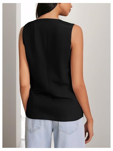 Women’s Button Front Sleeveless Vest Casual Layering Loose Fit Summer Top for Everyday Wear2