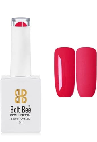 Image of Bolt Bee Orange Red Color Gel Nail Polish Soak Off UV Gel 15ML DIY at Home Manicure Salon Nail Art