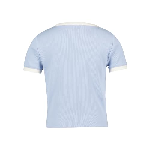 Image of Roxy Girls' Short Sleeve Snug Fit Ribbed Tee, Crew Neck Graphic T-Shirt, Soft & Comfortable