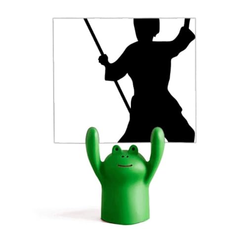 Bâton en porcelaine Shaolin et son support artistique grenouille d'arts martiaux