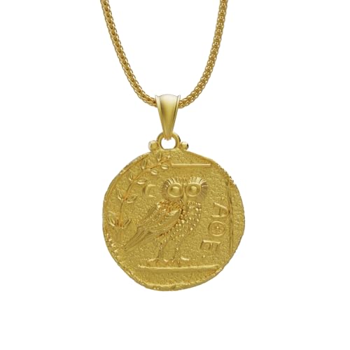 Owl Coin Pendant, Athena's owl Necklace, Greek Coin Museum Replicas of Ancient Greece, Ancient Greek Symbol, Gift For Animal Lovers2