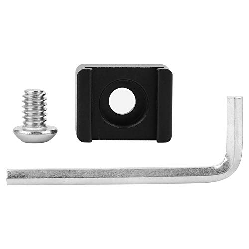 Cold Shoe Mount Adapter Base, Camera SLR Cage Quick Release Expansion Fixed Accessories Aluminum Shoe Mount for Flash Holder Bracket Light Stands