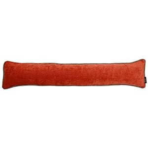 McAlister Textiles Alston Chenille | Eenvoudige tweekleurige tochtstopper met vulling 18 cm x 80 cm in oranje met grijs | decoratieve windstopper voor ramen, deuren