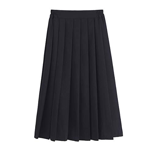 Only Faith Women/Girls JK Uniform Skirt Elastic Waist Classic Pleated Skirt