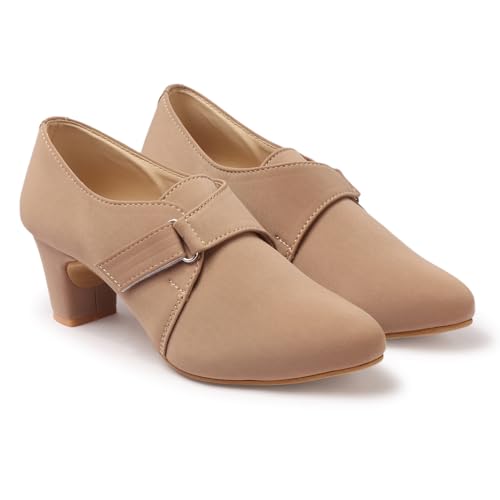 Image of Stylish Comfortable Block Pump Heels Perfect for Winter, Elegant Party Black and Brown Sandals for Womens & Girls