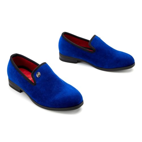 Image of Meijiana Boys Dress Shoes - Velvet Casual Pull-On Low-Heels, Black Rubber All-Weather Formal Boys Shoes, Toddler Dress Shoes for Wedding & Party - Fashion Business Style