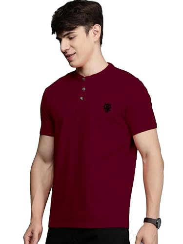 Image of HARSHAD KUMAR & CO Classic Men's Solid Polo Short Sleeve T-Shirt: Relaxed Fit, Chinese Collar, Comfortable Casual Wear (P T 14022087)