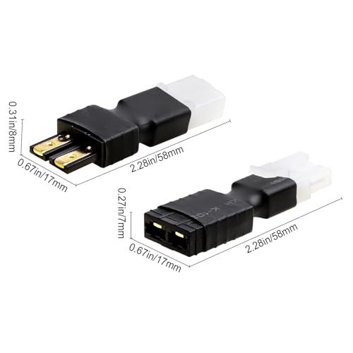 Image of RC Battery /Charger Plug Adapter Unwired for Traxxas TRX to Big Tamiya Plugs fit Slash /Rustler /Stampede /Bandit /E Revo NiCd NiMH Lipo RC Cars Truck Truggy Buggy Tank Airplane Helicopter Boat