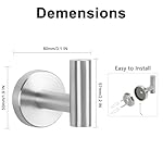 NearMoon Bath Towel Hooks- SUS 304 Stainless Steel Robe Hook Holder, Heavy Duty Coat Hook for Bathroom Livingroom Hotel Kitchen Garage, Wall Mounted- 4 Pack (Brushed Nickel) - Image 5