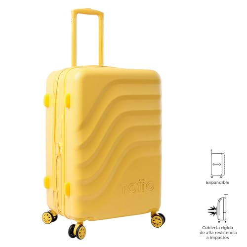 Miniatura 4 de Totto - Maleta Rígida Mediana, Modelo Bazy , 43.5 X 69 X 26 Cm, Capacidad 64 L, Expandible, Resistencia A Impactos, Ruedas 360 , Manija Telescópica, Correas Internas, Candado Tsa, Color Super Lemon