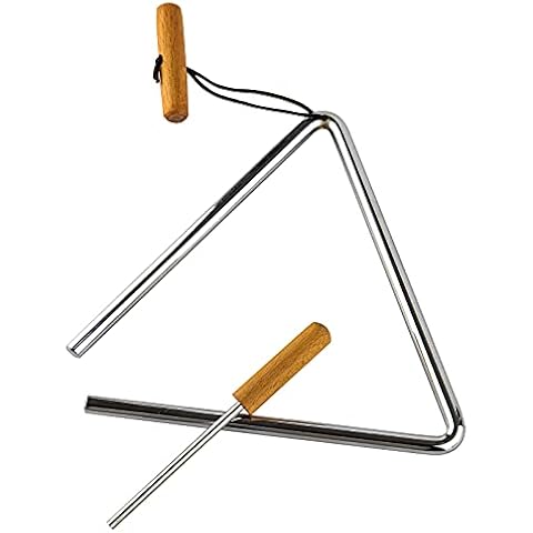 Triangle Hand Percussion with Striker,Rhythm Steel Triangles Music Instrument (8 inch) Cover