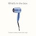 Conair Travel Hair Dryer with Dual Voltage, 1600W Compact Blow Dryer with Folding Handle, Blue