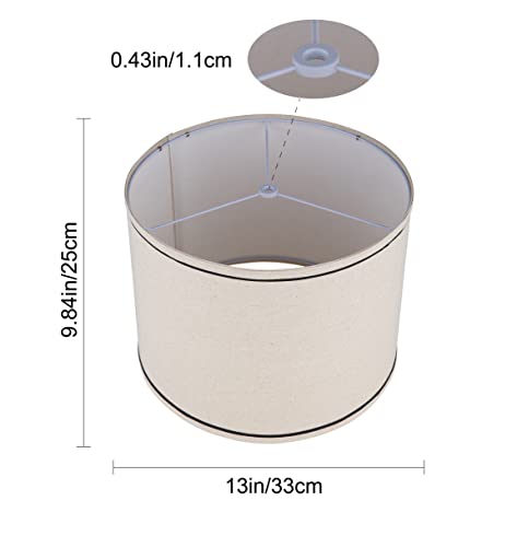 Ruiever Drum Lampshades Set Of 2, Natural Linen Lampshades 13"X13" X 10" High, Easy Assembly Replacement Fabric Lampshades For Table Lamps Floor Lamps, Beige Color Lampshade,Lampshades Spider Fitter #TOP1