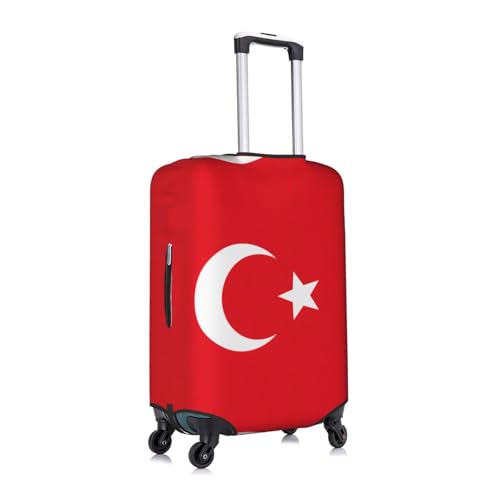 Flag Of Turkey Print Travel Elastic Suitcase Luggage Baggage Cover Protector, Washable And Anti-Scratch3
