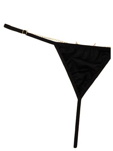 Image of RoseSeek Women's Sparkling Butterfly Chain Underwear Low Rise Cheeky G String Panty