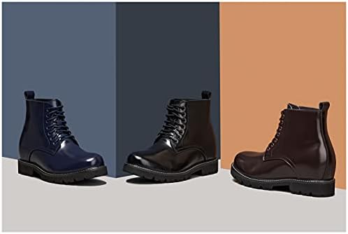 CALTO Men's Invisible Height Increasing Elevator Shoes - Black Leather Round-Toe Lace-up Work Boots - 3.3 Inches Taller - K8710 - Size 10 D(M) US | Image 5