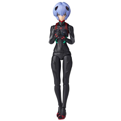 Image of Jilijia Ayanami Rei Action Figure Black Combat Suit Movable Joints Character Model with Accessories PVC Anime Statue Decoration Car Office Ornaments 16CM