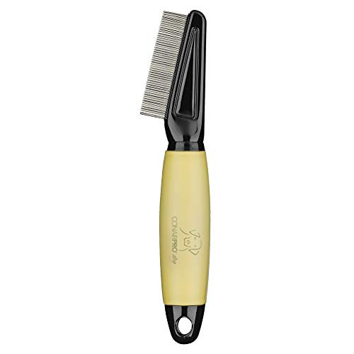 CONAIRPRO dog & cat Pet brush for Flea and Tick Removal, 1/2" Stainless Steel Comb with Memory Grip Handle
