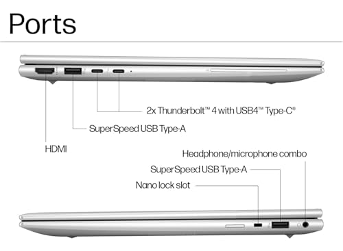 Image of HP EliteBook 860 G11 Business AI PC Laptop (16 inch FHD+ Anti-Glare, Intel 12-Core Ultra 5 125U (> i7-1355U), 16GB DDR5 RAM, 512GB SSD) Fingerprint, Backlit, 5MP IR Webcam, 2x Thunderbolt 4, Win 11 Pro