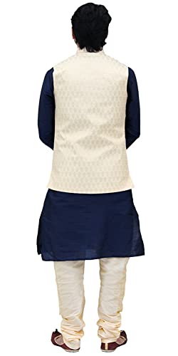 Image of Men's Silk Kurta Pyjama With Waistcoat