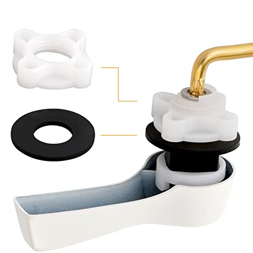 Image of Hibbent Universal Metal Side Mount Toilet Handle Replacement Kit, White