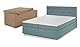 Traumnacht Boxspringbett, mit 7-Zonen Tonnentaschenfederkernmatratzen (H2) und Komfortschaumtopper, leichter Aufbau, produziert nach deutschem Qualitätsstandard, 180 x 200 cm in türkis