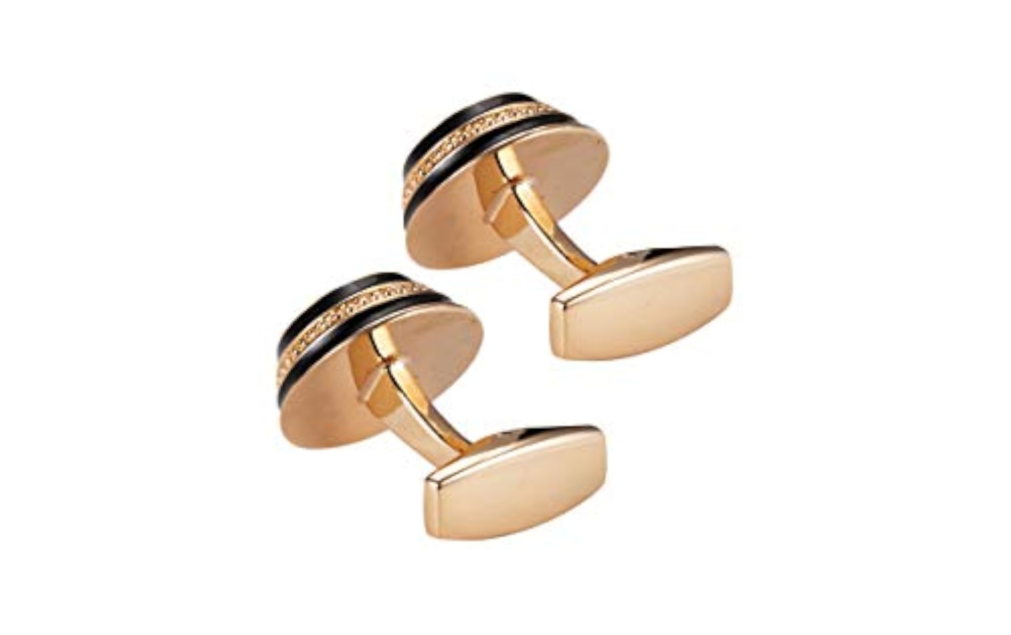 Men's Iconic Star Emblem Formal Executive Cufflinks For Gold & Black